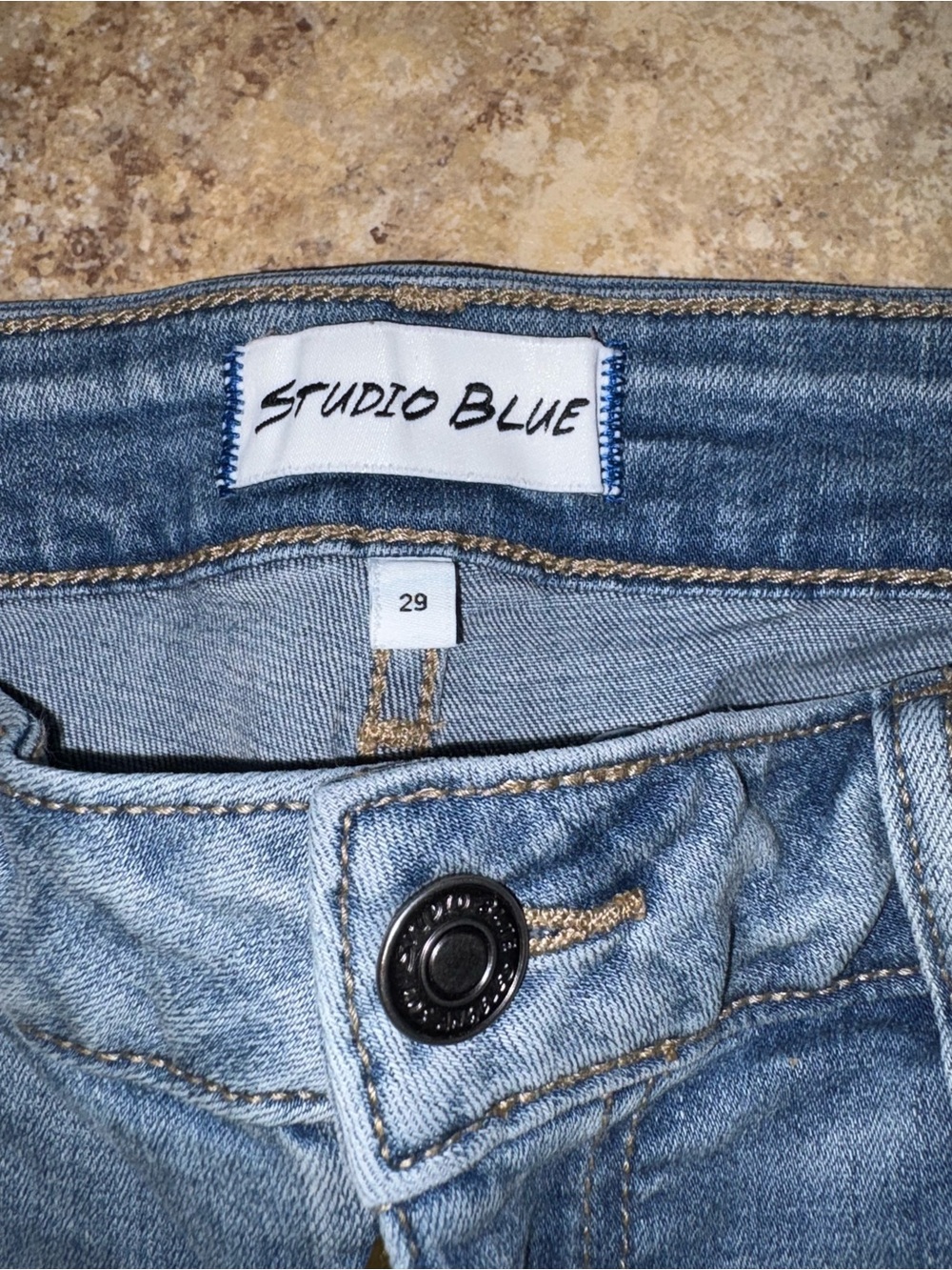 Studio Light Blue Ripped Skinny Jeans - Picture 2 of 3